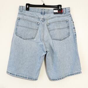 Tommy Hilfiger Vintage 80s 90s Jorts Light Blue Denim Cotton Jean Shorts